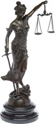 Produktbild von Bronzeskulptur Justitia Bronze Figur Skulptur Bronzefigur im Antik-Stil - 45cm