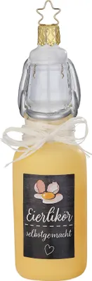 Produktbild von Christbaumschmuck Glas Eierlikör Flasche 14cm gelb
