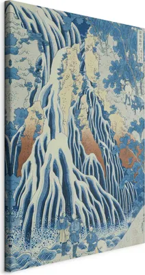 Produktbild von Italienischer Leinwand Leinwandbild - Kirifuri Fall on Kurokami Mount from the series 'Shokoku Taki Meguri' (A Journey to the Waterfalls of All the Provinces) (Hokusai Katsushika) 80x120 cm Reproduktionen l-E-12307-b-a