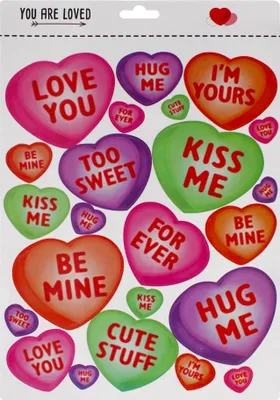 Produktbild von Herzaufkleber mit Love Mix Aufschriften Valentinstag