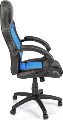 Productafbeelding van TRESKO® Racing directeursstoel bureaustoel draaistoel 14 kleurvarianten, gevoerde armleuningen, wipmechaniek, liftsysteem SGS-getest (zwart/lichtblauw)