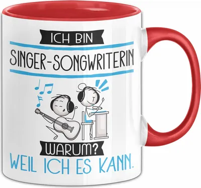 Produktbild von Singer-Songwriterin Tasse Geschenk Ich Bin Singer-Songwriterin Warum Weil Ich Es Kann Geschenkidee Geburtstag (Rot)