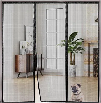 Produktbild von Insektenschutzvorhang 95x240cm - Magnetischer Vorhang für Balkon, Terrasse und Tür - Insektenschutz Schwarz
