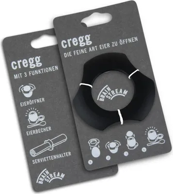 Image de Brainstream Cregg Noir - 3-en-1 (coupe-œufs, coquetier, rond de serviette)