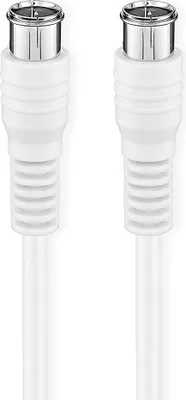 Immagine prodotto di Cavo satellite e antenna | F maschio | F maschio | Nichelato | 75 Ohm | Doppia schermatura | 2,00 m | Rotondo | PVC | Bianco | Scatola