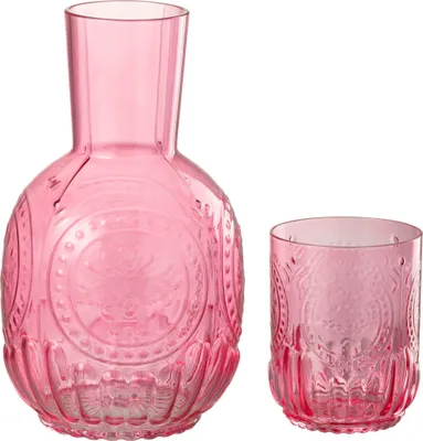 Imagen del producto de J-Line, jarra, vidrio, Maya, fucsia