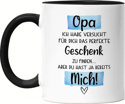Produktbild von Opa Geschenk Tasse Schwarz Lustig Geschenkidee Bester Großvater Opi Vatertag