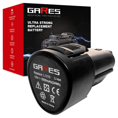 Zdjęcie produktu dla Gares Wkład do Akumulatora AEG L1215R BS12C2 BSS12C | 12 V 2 Ah Li-Ion | Pakiet Ogniw do Regeneracji | Wysoka Wydajność Gares®