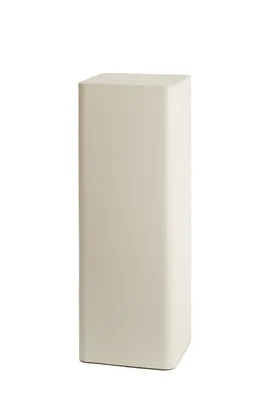 A tall, rectangular, white pedestal or column.