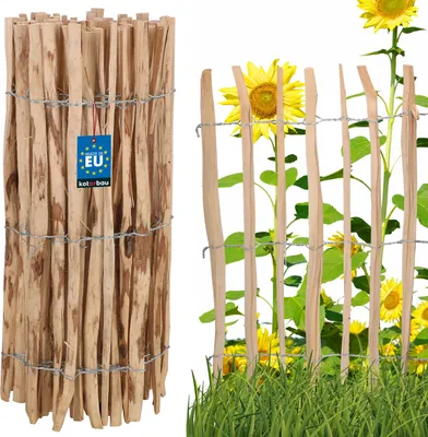 Obrázek produktu pro KOTARBAU® Železniční prkna 5m čarodějnické latě pod rostliny a trávník 90 cm Kaštanové prkno Dřevěné zahradní prkno Rozteč kolejnic 3 - 4 cm
