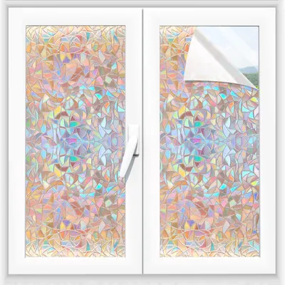 Sichtschutz-Fensterfolie 44,5x220 cm, 3D Regenbogen, selbstklebend