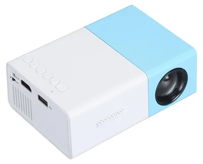 Obrázok produktu pre Mini projektor 1080p Full HD, prenosný filmový projektor, domáce kino, filmový projektor pre deti, 100–240 V, modro-biela farba, zástrčka EÚ