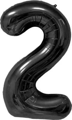 Image de Ballon en plastique chiffre 2, environ 100 cm, noir