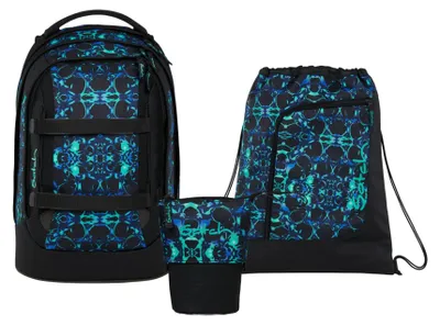 Produktbild von Satch, Schulrucksack-Set PACK Caleido Blue 3-teilig, ab 5. Klasse