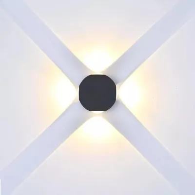 Obrázek produktu pro LED nástěnné svítidlo 834, černé, 4 W, neutrální bílá, 428 lm, hliník, rozměry: 11,2 × 11,2 × 4 cm, IP65, V-TAC