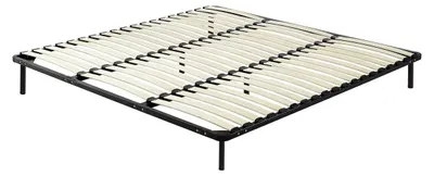 Produktbild von Lattenrost mit Füßen - 200 x 200 cm - 3 x 19 Latten - Schwarz - Kalista