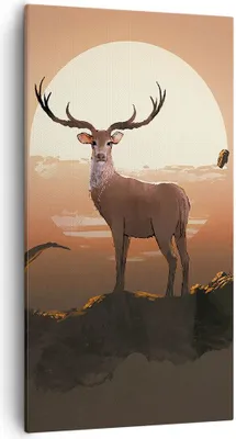 Produktbild von Bild auf Leinwand - Leinwandbild - Hirsch Geweih Hörner - 55x100cm - Wand Bild - Wanddeko - Leinwanddruck - Bilder - Kunstdruck - Wanddekoration - Leinwand bilder - Wandkunst - PA55x100-4091