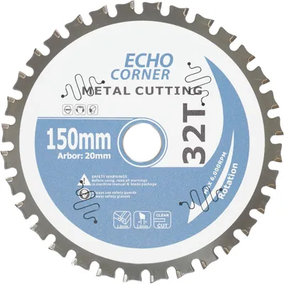 Produktbild von Metallkreissägeblatt, 150 mm, Bohrung 20 mm/16 mm/10 mm, 32 Zähne
