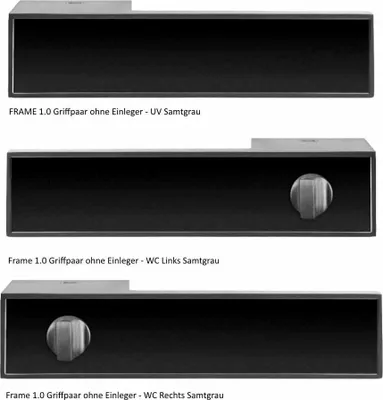 Produktbild von GRIFFWERK Griffpaar FRAME 1.0 ohne Einleger - Design Manufaktur WC li Graphitschwarz TS 48-54mm