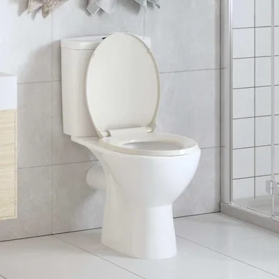 Produktbild von "2026 Promotion" Toilettensitz mit Absenkautomatik Hellgrau Oval - WC-Sitze CC1054