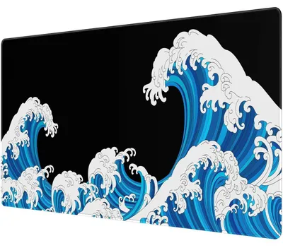 Zdjęcie produktu dla Duża podkładka pod mysz do gier, 900x400 mm, wodoodporna, z antypoślizgową gumową podstawą, czarno-biała