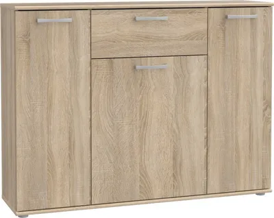 Produktbild von Furniture24 Kommode NIKO NIKK35, Wohnzimmerschrank, Sideboard mit 3 Türen und 1 Schublade Sonoma Eiche