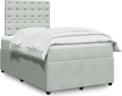 Produktbild von Maison Exclusive - Boxspringbett mit Matratze Hellgrau 120x200 cm Samt