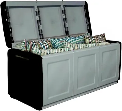 Imagen del producto de Silecomplaza: Caja de jardín resistente a la intemperie, caja para exteriores, caja de almacenamiento para jardín, cofre de jardín de gran tamaño (XXL), caja para cojines resistente a la intemperie, caja de almacenamiento, caja de jardín, armario para balcón, gran capacidad: 410 litros