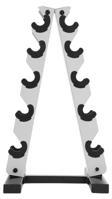 Image de Support pour haltères, design à 5 niveaux, rangement peu encombrant, BLANC