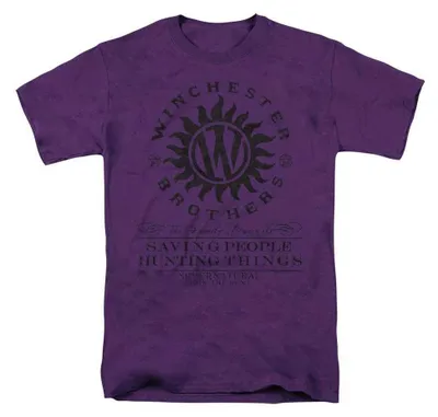 Image de T-shirt "Winchester Anti Possession" de la série Supernatural, modèle unie pour hommes et femmes, référence TV37662 (taille XL), couleur violet