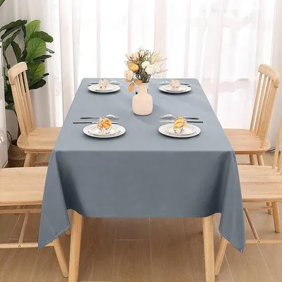 Produktbild von Famanu Tischdecke abwaschbar, rechteckig, 140 x 140 cm, polyester, wasserabweisend, grau