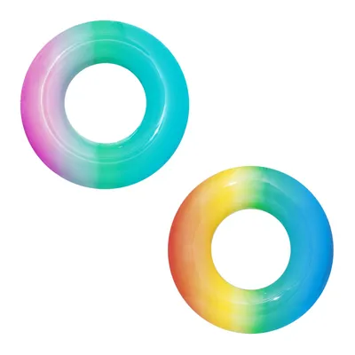 Produktbild von BESTWAY Blasable Circle mit Glitzer - Mix 2 Typen (Herz, Stern), Durchmesser 91 cm