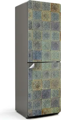 Produktbild von Dekoratives Fliesenmuster – Kühlschrank Aufkleber – Klebefolie Kühlschrank – Kühlschrank Dekor – Kühlschrankfolie selbstklebend – Küchen Dekoration – 60x190 cm