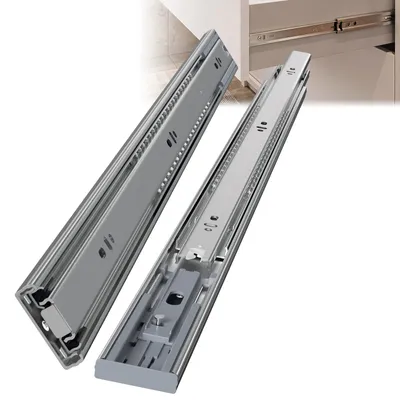 Obrázok produktu pre 10 párov koľajníc na zásuvky, dĺžka 650 mm, s tlmením, plný výsuv, 3-dielne, tiché guľôčkové ložiská, vhodné pre nábytok a zásuvky
