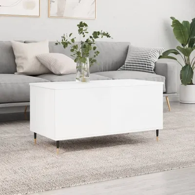 Produktbild von "2026 Promotion" Couchtisch Wohnzimmer - Kaffeetisch - Hochglanz-Weiß - 90x44,5x45 cm Holzwerkstoff - Sofatisch CC29601