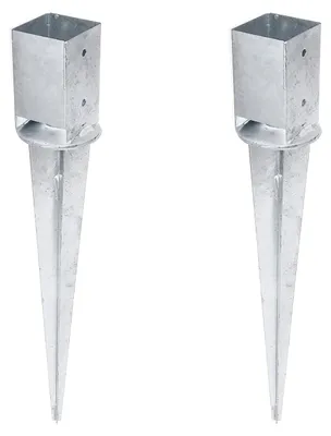 Produktbild von Alberts 2 x Einschlag-Bodenhülse, verstellbar, 91 x 91 mm, Länge 750 mm, feuerverzinkt, zum Einbetonieren