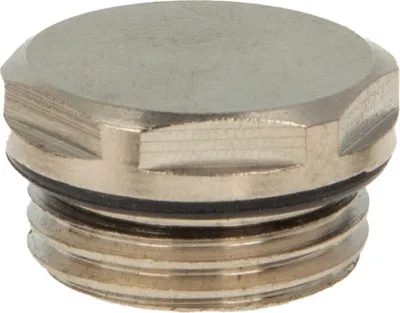 Produktbild von tecuro Blindstopfen, Verschlussstopfen 1/2 Zoll - selbstdichtend mit O-Ring - Messing vernickelt