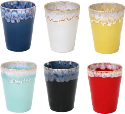 Produktbild von Costa Nova Latte Macchiato Tasse 38 cl – Grespresso – Keramik – 6er-Set in 6 Farben – Vibrant – 9,5 cm x H 11 cm
