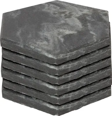 Produktbild von Argon Ta Sechseckige Marmoruntersetzer – 10 cm – Schwarz – 6 Stück