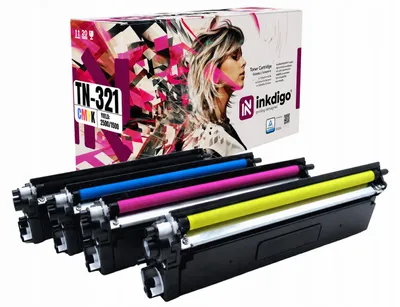 Produktbild von Inkdigo Tonerset TN321 für Brother DCP-L8400CDN, DCP-L8450CDW, HL-L8250CDN, HL-L8350CDW – CMYK,, KI-generiertes Bild