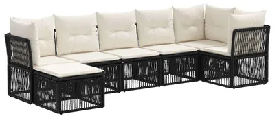 Produktbild von vidaXL Gartensofa-set 7 pcs Schwarz Poly-Rattan