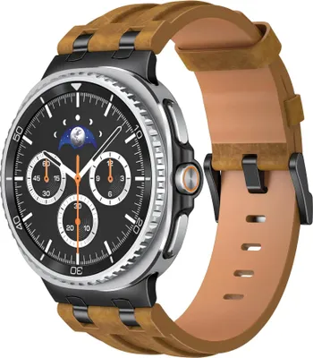 Produktbild von Strap-it Armband aus Leder, passend für Samsung Galaxy Watch 8 (40 mm) / Samsung Galaxy Watch 8(44 mm)/ Samsung Galaxy Watch 8 Classic- Braun