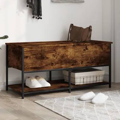Produktbild von CLORIS Sitzhocker Sitzbank mit Stauraum Räuchereiche 100x42,5x47 cm Holzwerkstoff, 22,8 kg