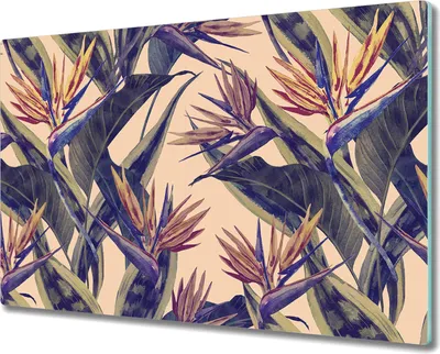 Produktbild von Glas-Herdabdeckplatte Glaskeramikkochfeld-Abdeckung Spritzschutz - 80x52 cm - Hawaii-Blume Blatt