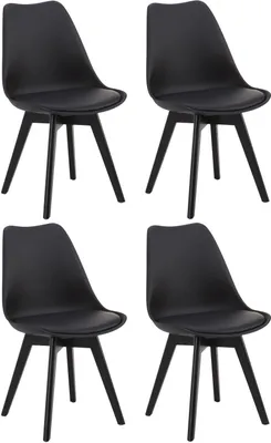 Produktbild von Stühle - Schwarz - Holzgestell - Kunstleder - Kunststoff - 4er Set