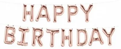 Produktbild von Eurowrap - Buchstaben - Folienballon, Happy Birthday - Folie SG37227 (Einheitsgröße) (Roségold)