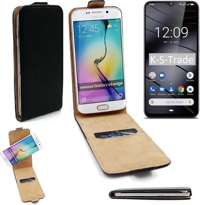 Produktbild von K-S-Trade® Schutzhülle Handyhülle kompatibel mit Gigaset GS290 Flipstyle  360° Smartphone Tasche, schwarz, Case Flip cover