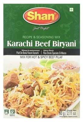 Produktbild von Gewürzmischung Shan | Karachi Beef Biryani | Würzig, scharf für Rindfleisch-Biryani | 60 g