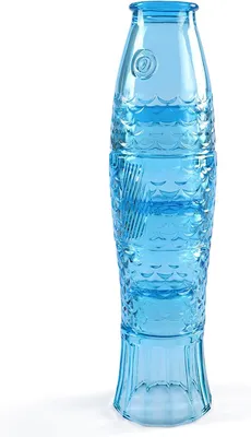 Obrázok produktu pre Sklenené poháre na vodu a džús, stohovateľné sklenené výrobky, poháre na nápoje v tvare rýb, dekoratívne poháre na vodu (modré), BMY240110-10