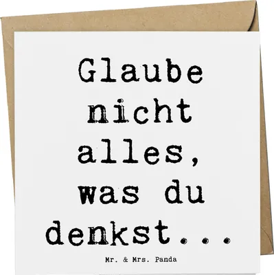 Produktbild von Mr. & Mrs. Panda faltkarte Spruch Selbstvertrauen und Klarheit - Weiß - Geschenk, Pandawelt, Glückwunschkarte, Gefühl, glücklich, Inspiration, anlasskarte, innere Stärke